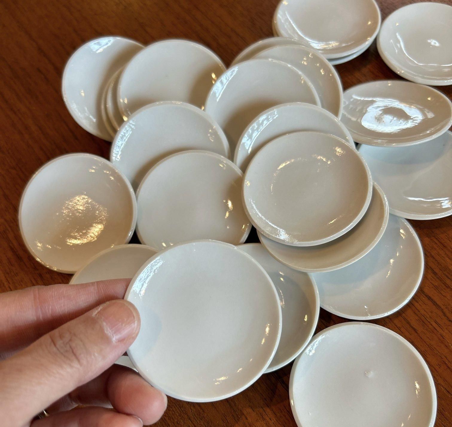 古い皿(直径25センチ) SAKUZAN 作山窯 丸皿 S 15cm 5枚セット Stripe（19994・19995