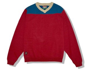 BEDLAM [べドラム] OVER TIME COTTON KNIT/RED