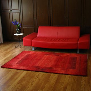 ギャッベ ラグ 大きめ LORIBAFT 126×193cm 赤 天然染料 草木染め 手織り イラン製