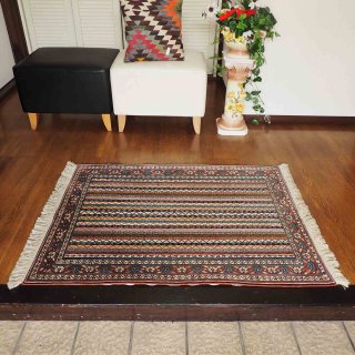 ペルシャ絨毯 玄関マット シーラズ産 ウール100% 85×120cm （FARIDIYAN工房）