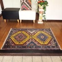 ヤラメ絨毯 ペルシャ絨毯 玄関マット ペルシャ絨毯 ナイン産 ウール 55x85cm