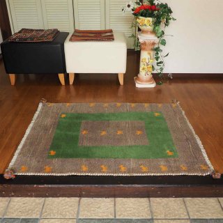 ギャッベ 玄関マット 86×120� イラン製 手織り絨毯