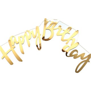 <br> GINGER RAY <br>HAPPY BIRTHDAY ガーランド ゴールド