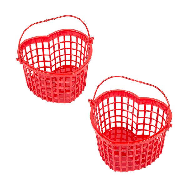 ハート形 プラスチックバスケット-レッド・THE PART SHOP