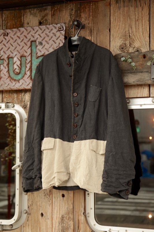 HALLELUJAH (ハレルヤ) Yoshihiro Kawasaki 1800年代 羊飼いジャケット Black/Flax - maktub