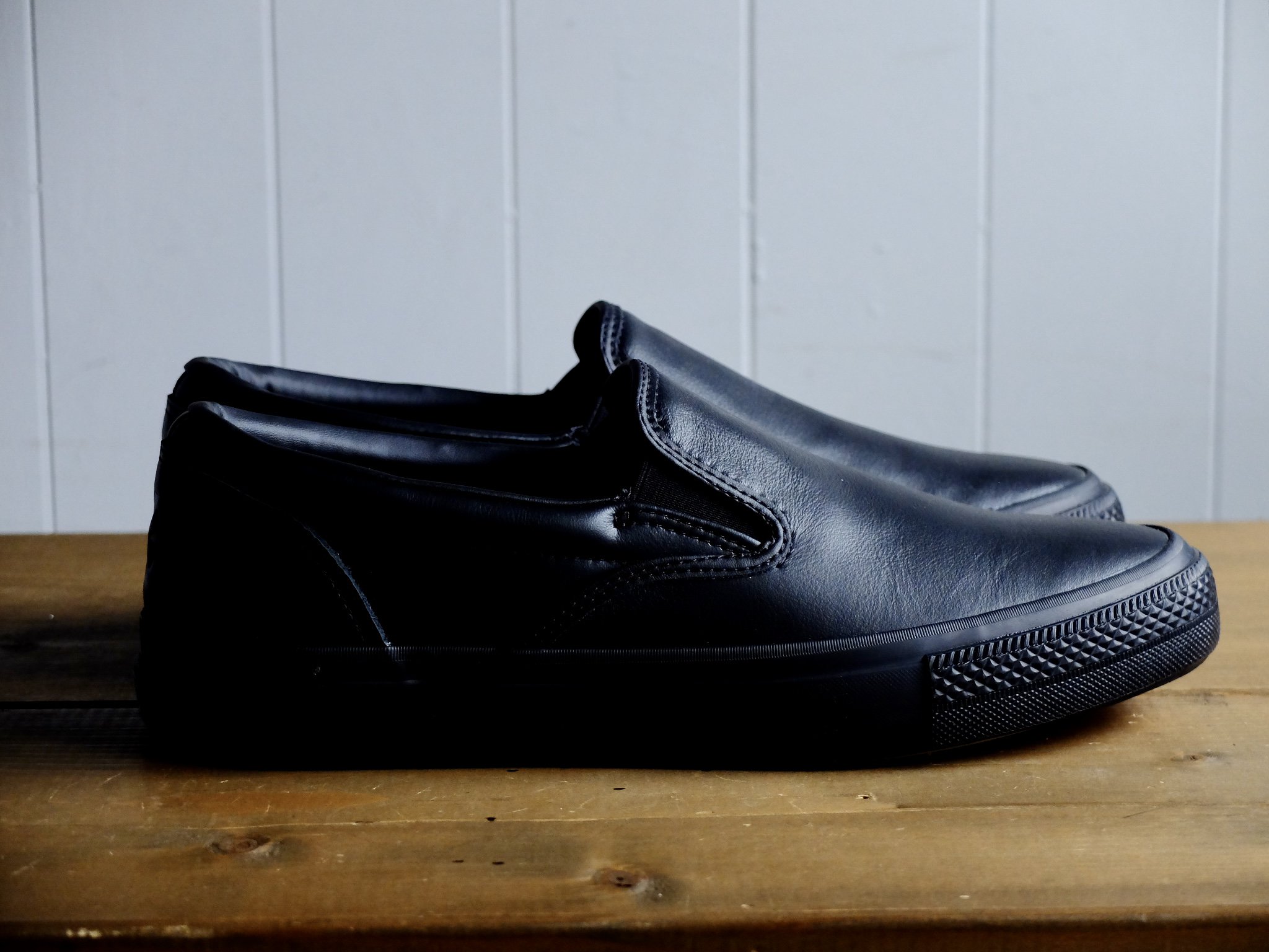 CONVERSE SKATEBOARDING/コンバース スケートボーディング『SLIP-ON SK Leather』オールレザー ブラック