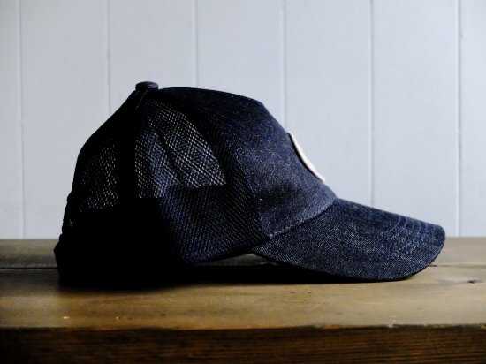 Ues/ウエス『 INDIGO MESH CAP /インディゴメッシュキャップ』デニム UESワッペン レッド/ネイビー