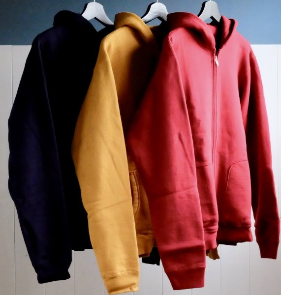 DELUXEWARE/デラックスウエア LPZ-P『FULLZIP PARKA PLAIN』 フルジップパーカーD.RED/FT.BLU/US.YEL