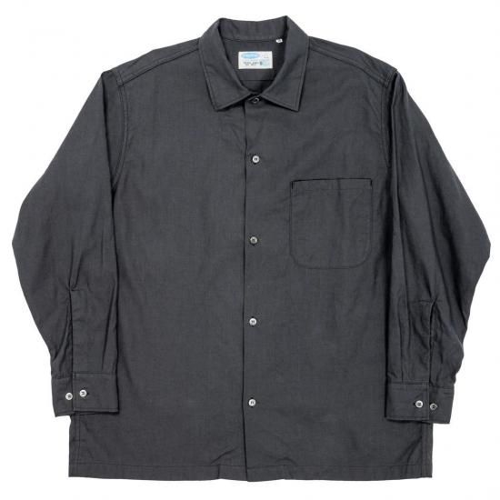 WORKERS ワーカーズ　オープンカラー ブラックリネンシャツ　ジャケット　黒 WORKERS/ワーカーズ Open Collar Shirt, Black Linen