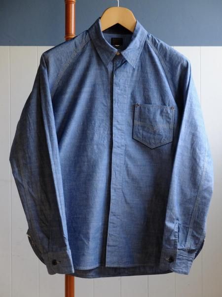 DELUXEWARE 7644B 40s シャンブレーシャツ XL DELUXEWARE/デラックスウエア 7644B『40S CHAMBRAY SHIRT』インディゴ