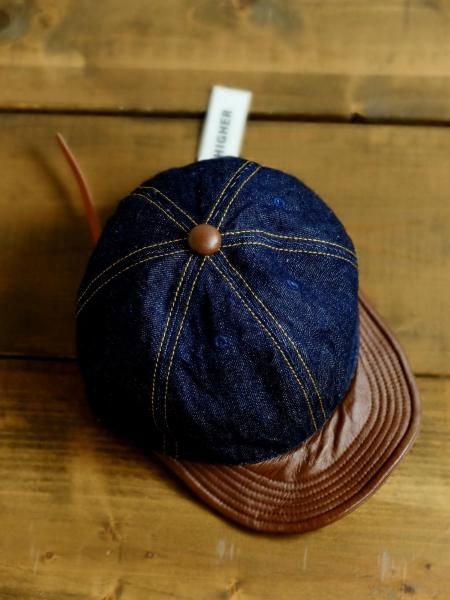 HERMES キャップ　デニム　レザーパッチ　60 org.jpg