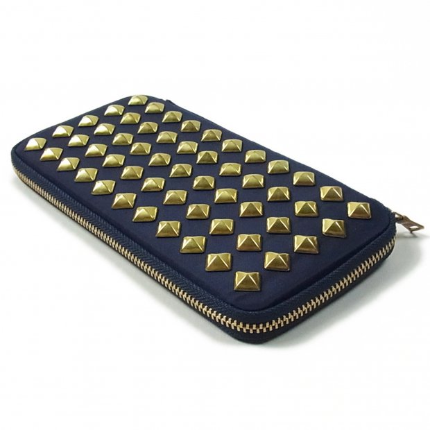 THE UNION | THE COLOR / NYLON STUDS WALLET -navy-