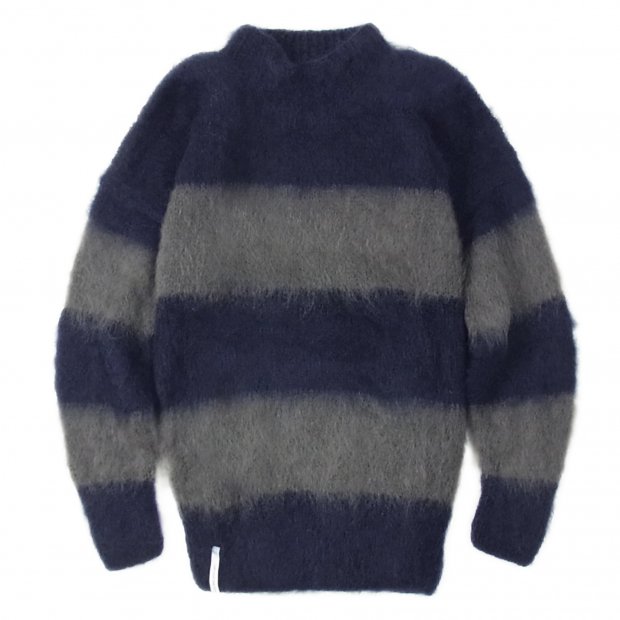 AKA SIX simon barker / MOHAIR JUMPER BORDER - Candyrim