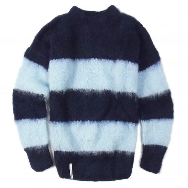 AKA SIX simon barker / MOHAIR JUMPER BORDER - Candyrim