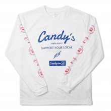 O3 RUGBY GAME wear & goods Candy's S.Y.L. L/S TEE -white/blue/red-