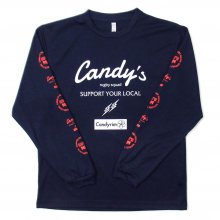 O3 RUGBY GAME wear & goods Candy's S.Y.L. L/S TEE -navy/white/neonorange-