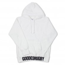 O3 RUGBY GAME wear & goods O3 VERSITY GOOD RIB PULLOVER HOODIE -white-
