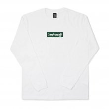 CANDYRIM -wareline- BOX LOGO L/S TEE -white/moss green-