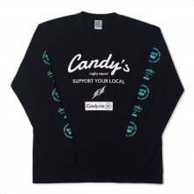O3 RUGBY GAME wear & goods Candy's S.Y.L. L/S TEE -black/white/mint-