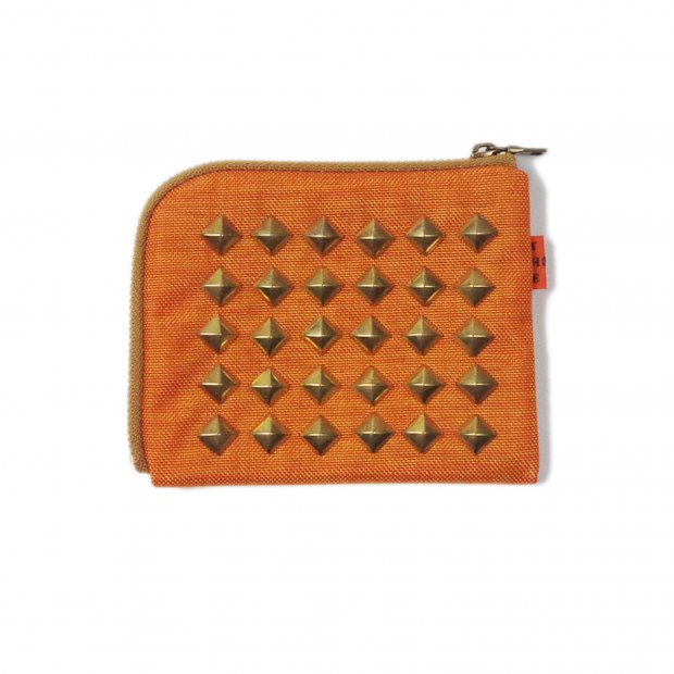 THE UNION | THE COLOR / NYLON STUDS HALF WALLET -olive-