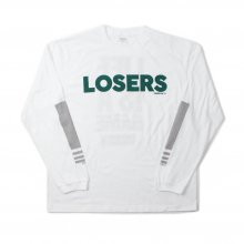 O3 RUGBY GAME wear & goods LOSERS wide L/S TEE -white/moss green-