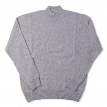 Mars Knitwear Lambswool Plain Knit Turtle Neck Sweater Made in England -light gray-