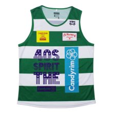 O3 RUGBY GAME wear & goods BORDER SINGLET by YBC -green/white-