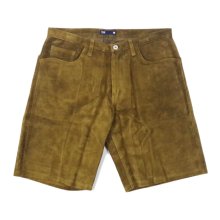 THE FABRIC MOUNTAIN LETHER SHORTS -beige-