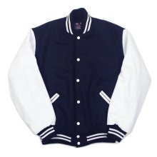 <img class='new_mark_img1' src='https://img.shop-pro.jp/img/new/icons14.gif' style='border:none;display:inline;margin:0px;padding:0px;width:auto;' />GAME SPORTSWEAR  Wool Genuine Leather Varsity Jacket -navy/white-
