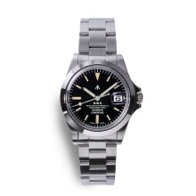 <img class='new_mark_img1' src='https://img.shop-pro.jp/img/new/icons8.gif' style='border:none;display:inline;margin:0px;padding:0px;width:auto;' />Naval Watch Produced By LOWERCASE FRXA001 Mechanical S/S 3 links Metal band -Black Dial-