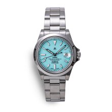 <img class='new_mark_img1' src='https://img.shop-pro.jp/img/new/icons8.gif' style='border:none;display:inline;margin:0px;padding:0px;width:auto;' />Naval Watch Produced By LOWERCASE FRXA010 Mechanical S/S 3 links Metal band -Turquoise Dial-