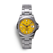<img class='new_mark_img1' src='https://img.shop-pro.jp/img/new/icons8.gif' style='border:none;display:inline;margin:0px;padding:0px;width:auto;' />Naval Watch Produced By LOWERCASE FRXA015 Mechanical S/S 3 links Metal band -Yellow Dial-