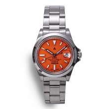 <img class='new_mark_img1' src='https://img.shop-pro.jp/img/new/icons8.gif' style='border:none;display:inline;margin:0px;padding:0px;width:auto;' />Naval Watch Produced By LOWERCASE FRXA016 Mechanical S/S 3 links Metal band -Orange Dial-