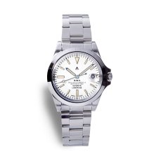 <img class='new_mark_img1' src='https://img.shop-pro.jp/img/new/icons8.gif' style='border:none;display:inline;margin:0px;padding:0px;width:auto;' />Naval Watch Produced By LOWERCASE FRXA017 Mechanical S/S 3 links Metal band -Ivory-White Dial-