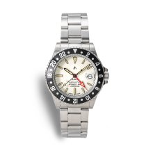 <img class='new_mark_img1' src='https://img.shop-pro.jp/img/new/icons9.gif' style='border:none;display:inline;margin:0px;padding:0px;width:auto;' />Naval Watch Produced By LOWERCASE FRXD002 GMT Mechanical S/S 3 links Metal band