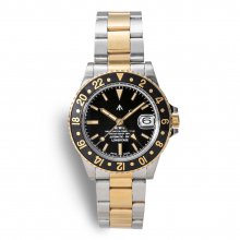 <img class='new_mark_img1' src='https://img.shop-pro.jp/img/new/icons9.gif' style='border:none;display:inline;margin:0px;padding:0px;width:auto;' />Naval Watch Produced By LOWERCASE FRXD008 GMT Mechanical S/S 3 links Metal band / SV&GD combi. model