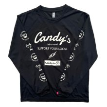 O3 RUGBY GAME wear & goods Candy's S.Y.L. dry L/S TEE -monotone black-