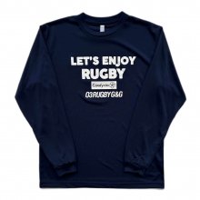 O3 RUGBY GAME wear & goods ENJOY RUGBY dry L/S TEE -navy-