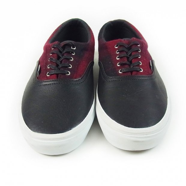 Vans era black leather sale