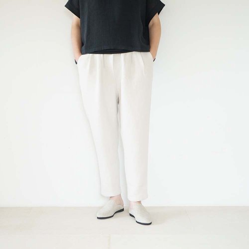 evam eva linen tuck pants