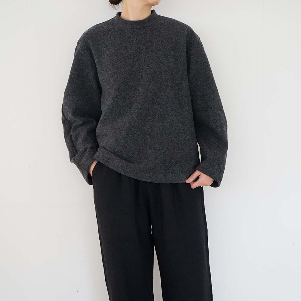 Wool Casentino Pullover Shirt<br>CHARCOAL GRAY<br>