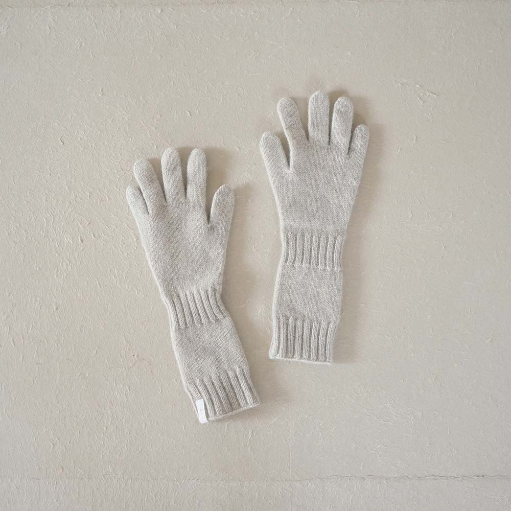 cashmere seamless gloves <br>light gray<br>