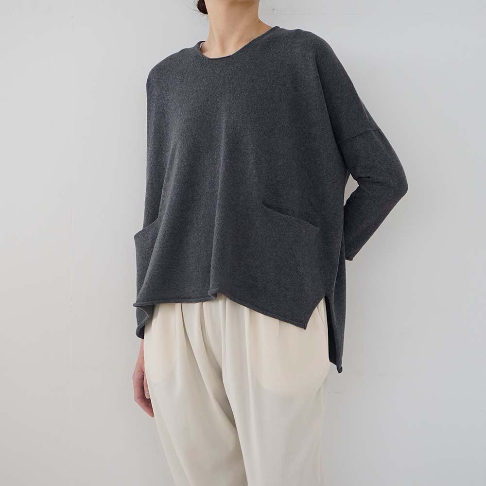 recycle cotton pullover<br>charcoal<br>