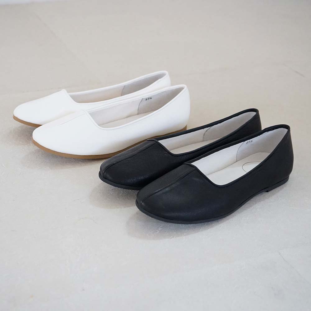 Deerskin koshin folk shoes<br>White.Black<br>