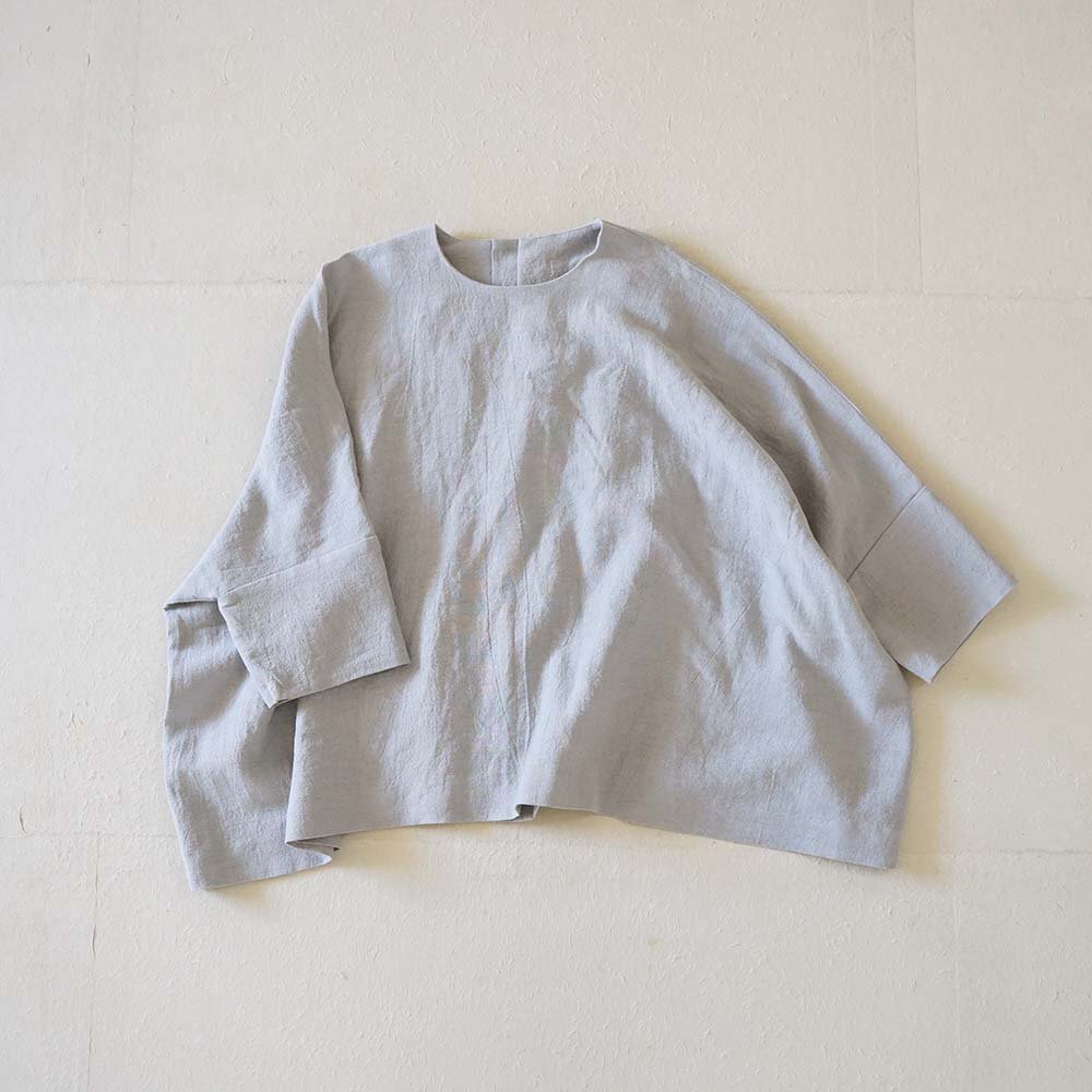 Classic linen wool big square top<br>Gray<br>