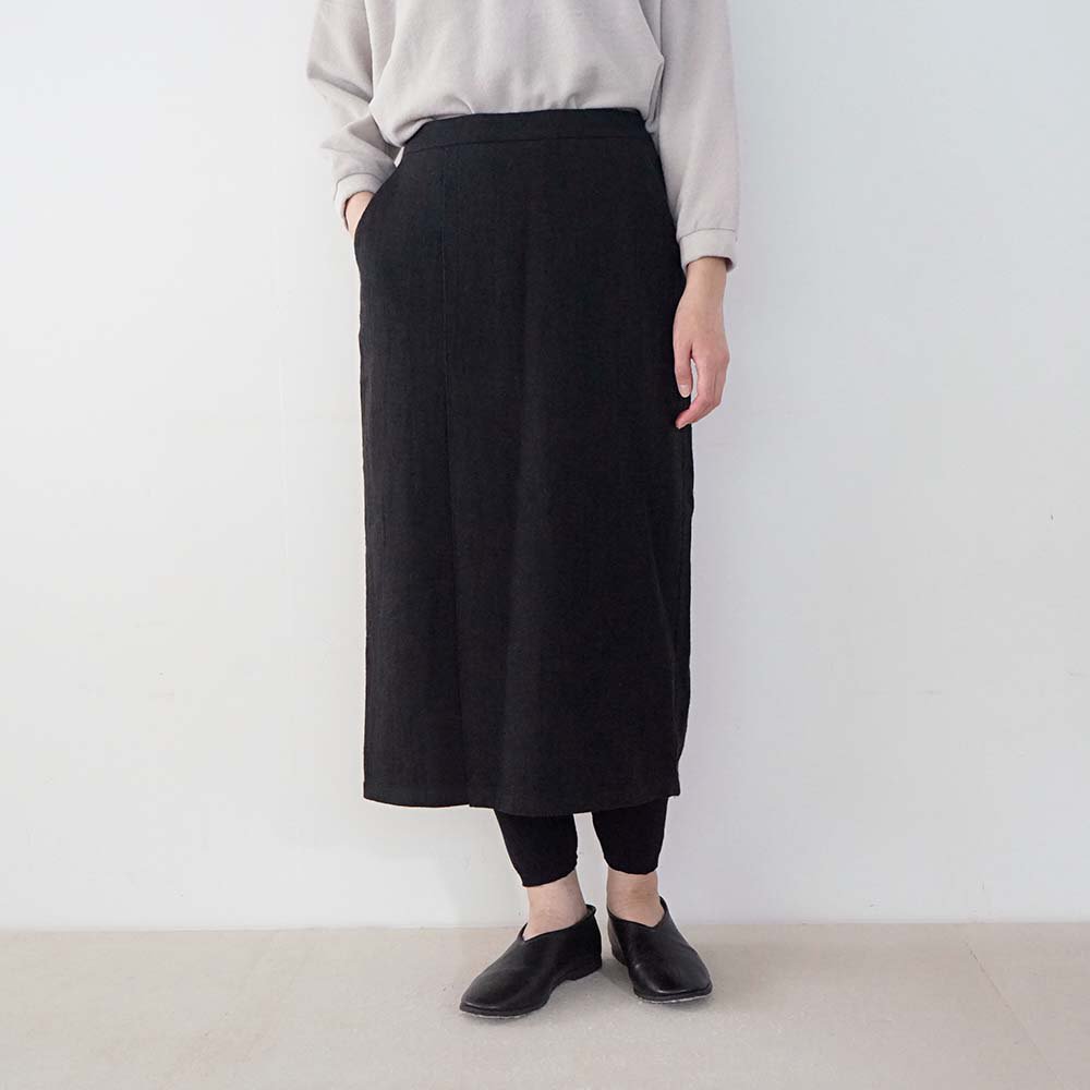 linen wool skirt<br>black<br>