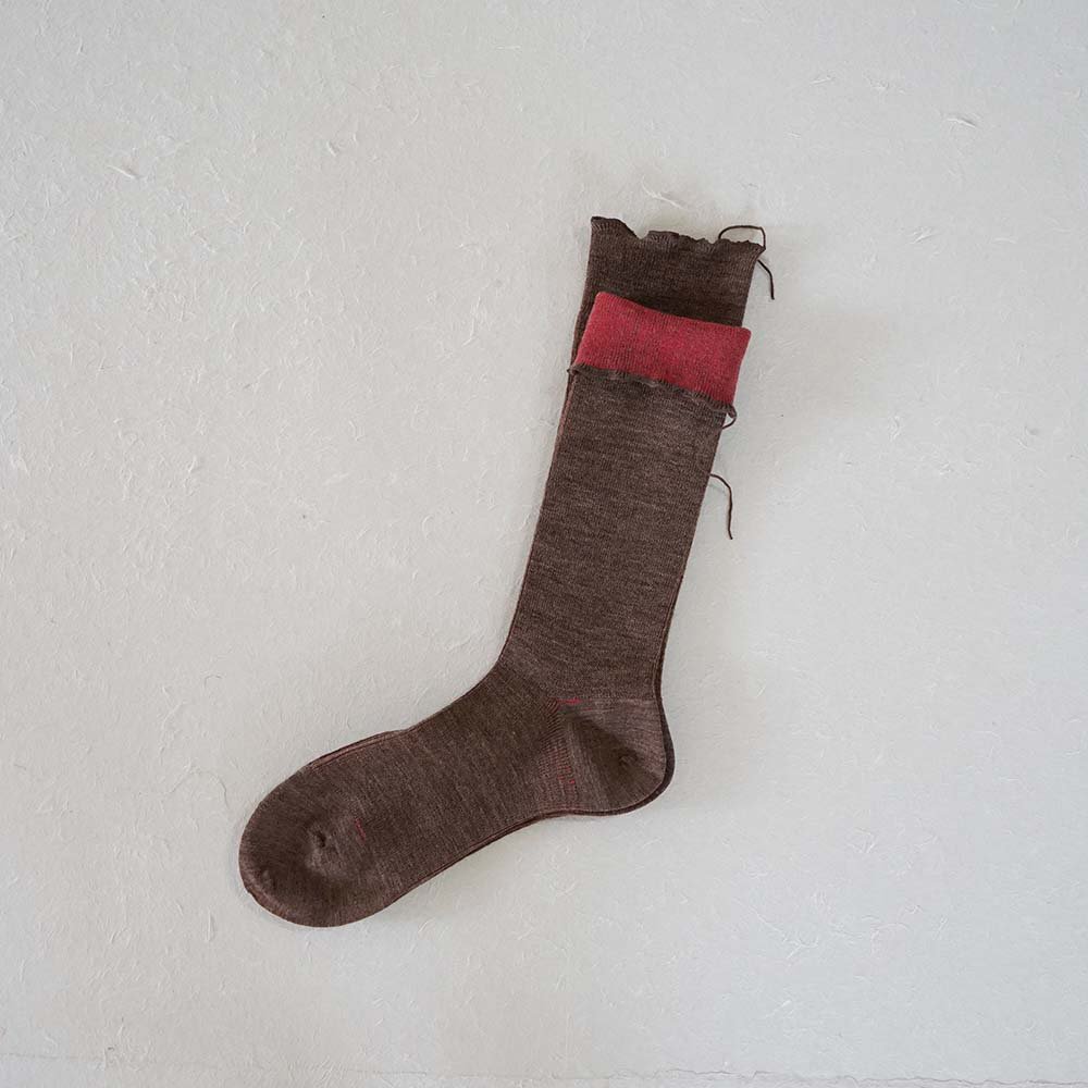 too medical wool socks<br>top brown(red)<br>