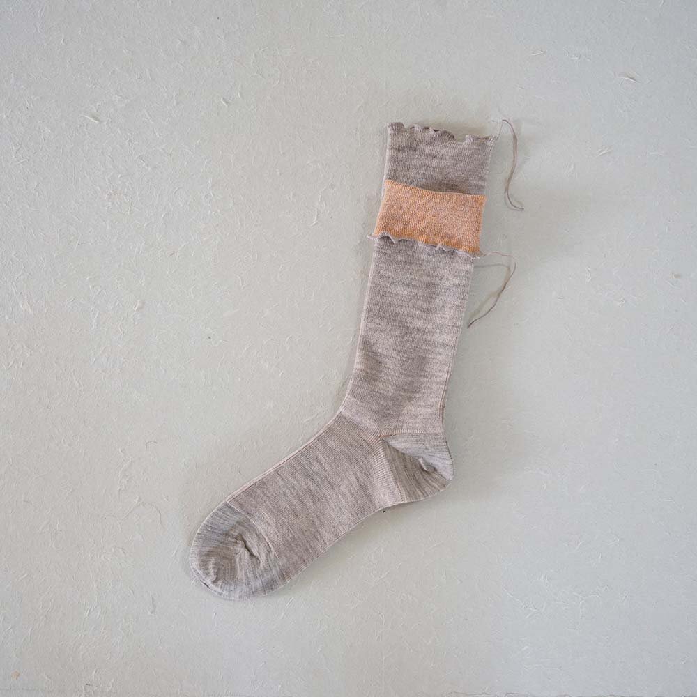 too medical wool socks<br>top beige(orange)<br>