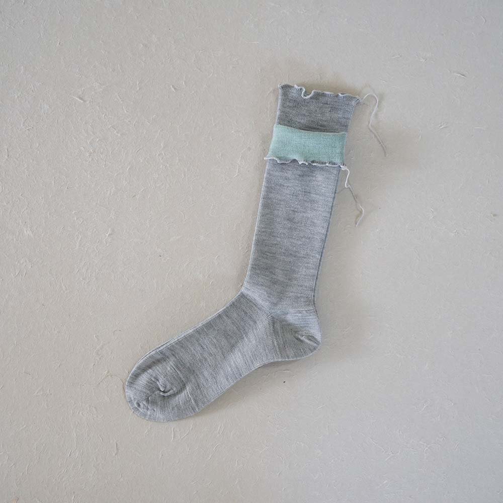 too medical wool socks<br>top l.gray(mint)<br>