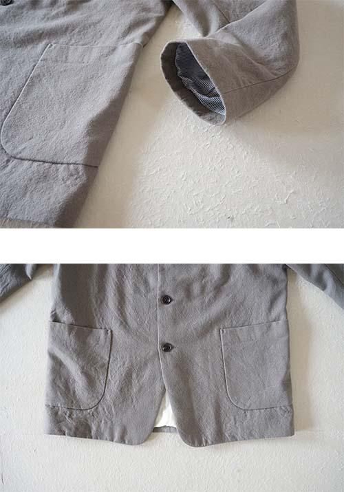 RINEN 2/60ウール綾織 ノーカラージャケット